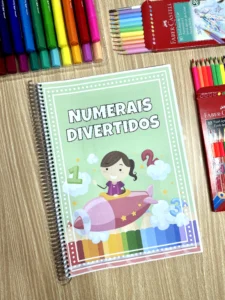 Numerais Divertidos (1 a 20) — Apostila com 40 Páginas Coloridas e Para Colorir | Traçado, Contagem e Associação Número/Quantidade